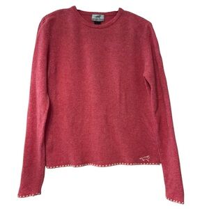 Horny Toad VTG Lambswool Crewneck Sweater w/Contrast Stitching (Flaws) Cabincore